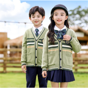 儿童英伦风校服幼儿园服学院风开衫毛衣套装小学生班服春秋三件套