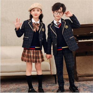 西装班服小学生三件套校服童装春秋冬季英伦学院风礼服幼儿园园服