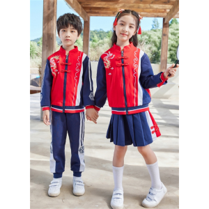 儿童中国风校服春秋款小学生新款中式校服幼儿园园服国庆节演出服