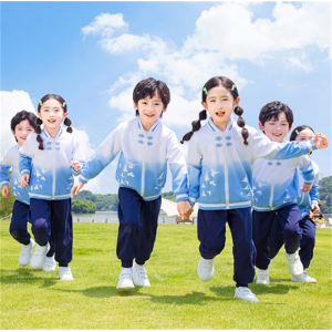 幼儿园园服春秋毕业照服装小学生一二年纪学院风班服中国风两件套