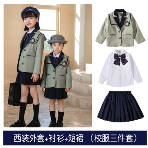 英伦风幼儿园园服春秋三件套小西装男女儿童班服学院风小学生校服