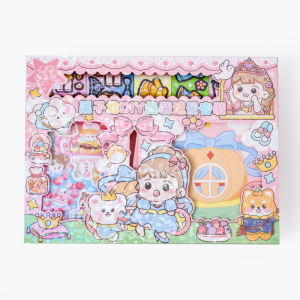 栗子君DIY换装造景套装 萌系少女人物换装贴纸卡通趣味搭景贴贴画
