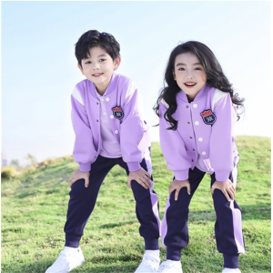 英伦风校服小学生班服春秋装四件套紫色儿童运动棒球服幼儿园园服