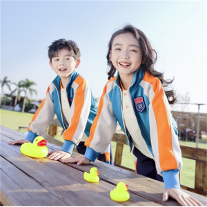 班服小学生春秋装蓝色三件套运动风校服儿童套装春秋季幼儿园园服