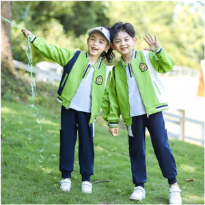 秋季学院风儿童班服小学生校服春秋装绿色运动服两件套