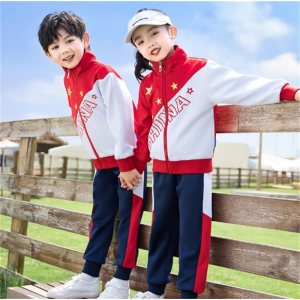 班服小学生校服春秋装三件套中国风儿童运动服套装红色幼儿园园服