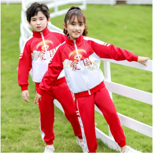 班服小学生校服幼儿园园服春秋装儿童红色中国庆一年级运动会服装两件套