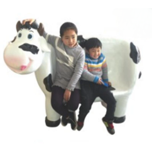 幼儿园室内外游乐设施幼儿模型玩具仿真动物系列奶牛椅 B1448