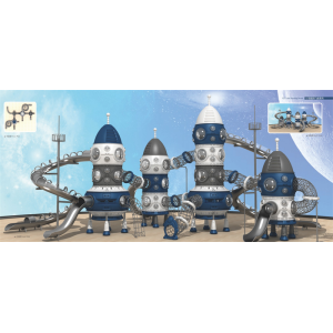 幼儿园大型户外游乐设施儿童组合滑梯127管星际飞船系列 KL 001A