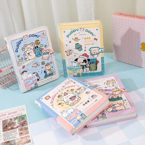 伊莎儿原创IP小狗多米36K磁扣本可爱插画防水彩页设计手账笔记本