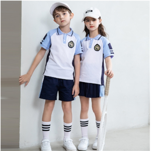 校服夏季班服运动风校服夏装蓝色短袖儿童班服幼儿园园服