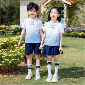 幼儿园园服夏装古风学院风纯棉校服套装小学生班服夏季毕业照服装