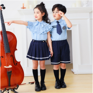 学生校服夏季英伦风短袖套装儿童毕业班服幼儿园园服表演服批发