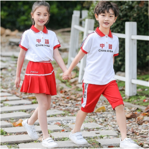 夏季校服小学生班服中国红色运动套装幼儿园园服夏装英伦风毕业服