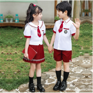 夏装中小学生校服英伦风毕业照班服演出服儿童夏季套装