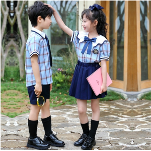 幼儿园园服夏装英伦风短袖小学生夏季校服儿童六一合唱大班毕业照
