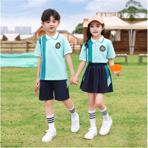 夏装学院风儿童班服短袖运动服夏季小学生校服套装批发