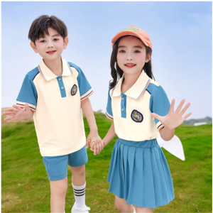 幼儿园园服夏季圆领短袖套装毕业照衣服男女儿童班服小学生校服夏
