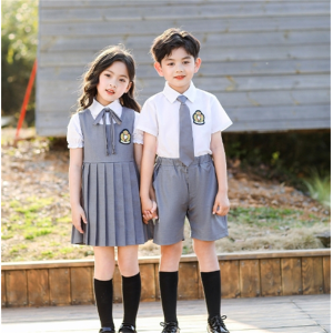 幼儿园园服夏装班服毕业照服装六一演出服蓝蝴蝶结夏季小学生校服