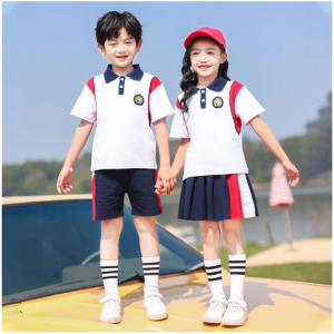 幼儿园园服夏装学院风儿童校服红色套装小学生班服夏季毕业照服装