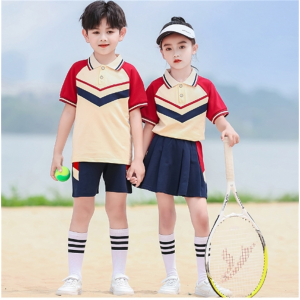 夏季毕业照儿童演出班服运动学院风短袖小学生校服套装