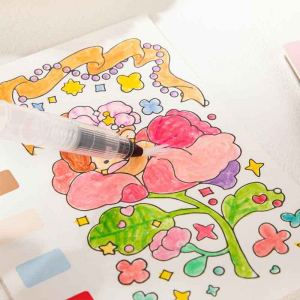 涂色本儿童画画本幼儿园绘画绘本涂鸦本自带颜料沾水即画