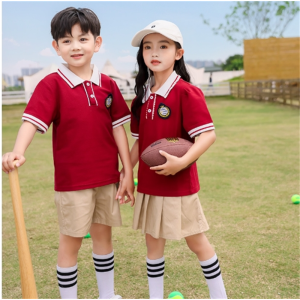幼儿园园服夏装毕业服装2023年夏季红色校服儿童短袖班服夏天衣服