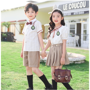 幼儿园大班毕业照服装园服夏装英伦学院风校服夏天季短袖套装班服