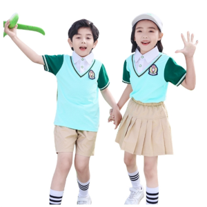 中小学生校服套装夏季新款两件套幼儿园园服班服学院风运动服批发
