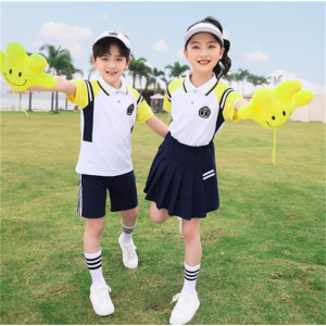 小学生校服夏季班服小学生幼儿园园服夏装儿童短袖学院风班服批发