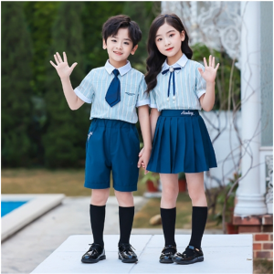 幼儿园园服夏装儿童英伦学院风短袖班服套装夏季毕业照小学生校服