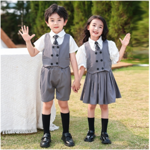 夏套装英伦学院儿童班服西装韩版小学生校服三件套