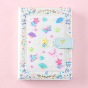伊莎儿36K112张磁扣本(寻花)唯美插画硅胶封面手账个性烫金日记本