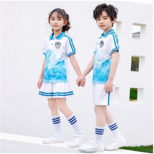 夏季毕业照短袖运动套装小学生校服夏装学院风儿童班服