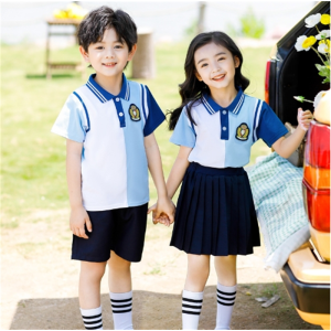 幼儿园园服夏装班服小学生校服夏季短袖套装纯棉儿童毕业服学院风