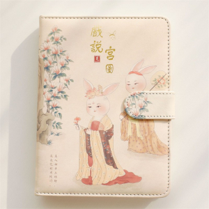 伊莎儿戏说宫图36K插画日记本彩色内页笔记磁扣手账本记事仿皮本
