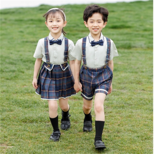 小学生班服校服夏季新款套装幼儿园园服背带裤演出服英伦风毕业照