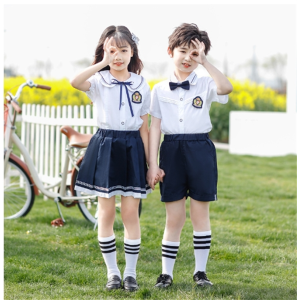 幼儿园园服夏装英伦风儿童班服夏学院风毕业照小学生夏季校服套装