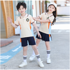 幼儿园园服夏装学院风儿童纯棉运动班服小学生校服夏季短袖