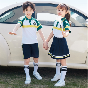 小学生校服夏季短袖毕业服儿童运动班服幼儿园园服表演服绿色潮流
