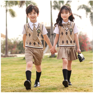夏季小学生学院风班服幼儿园英伦风短袖园服男女童一年级毕业套装