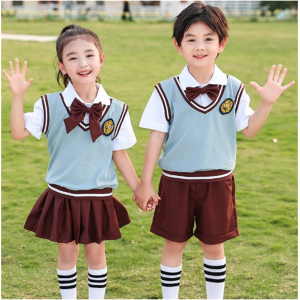 幼儿园园服小学生校服班服假两件英伦学院风校服儿童毕业照表演服
