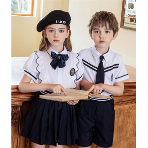 2023夏季英伦风JK套装儿童班服两件衬衫小学生校服学院