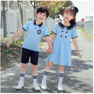 幼儿园园服夏装短袖一二三年级小学生班服儿童校服歌咏比赛团体服