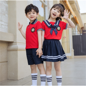 小学生校服夏季新款儿童班服休闲短袖运动服套装红色幼儿园园服潮