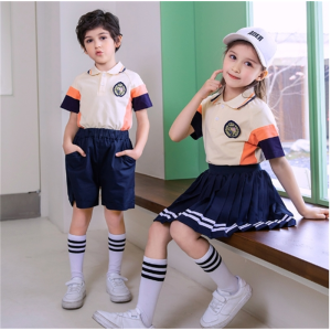 幼儿园园服夏季小学生短袖校服儿童学院毕业拍照服装班服运动套装