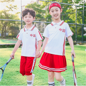 幼儿园园服夏装纯棉短袖套装小学生校服夏季中国运动儿童活动班服