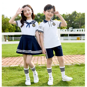 夏装小学生校服儿童班服海军风毕业照服装夏季套装批发