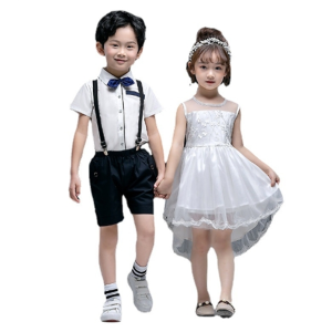 男女童幼儿园毕业照夏季主持人演出服套装裙小学生儿童表演服批发