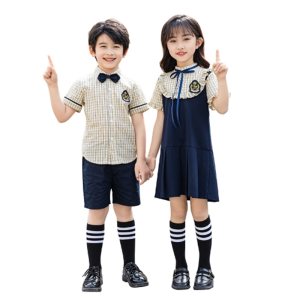 夏季短袖套装班服学院英伦风毕业照服装小学生校服夏装